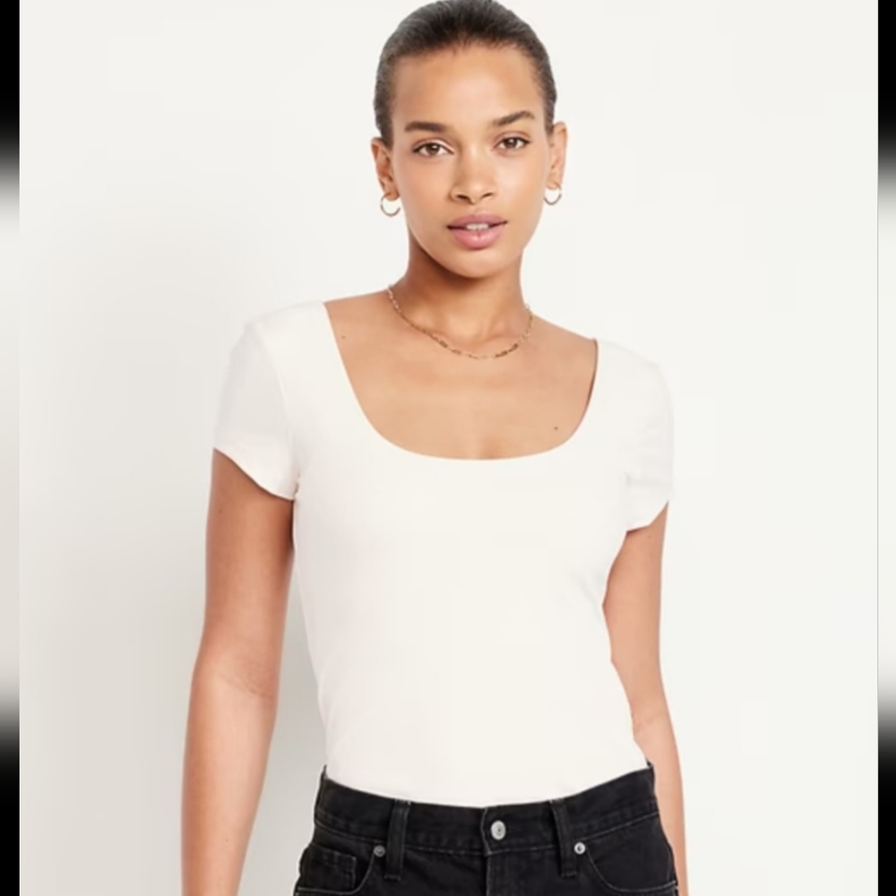 NWT Old Navy Double Layer T-shirt, White, Size XL Tall